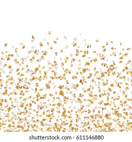 Christmas background with confetti border on a white backdrop