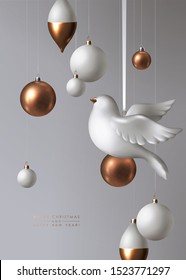 Christmas background with contemporary decorations