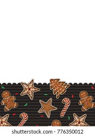Christmas background with christmas cookies