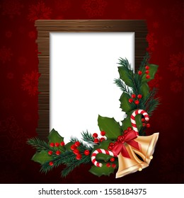 Christmas background with copy space and decorations