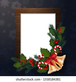 Christmas background with copy space and decorations