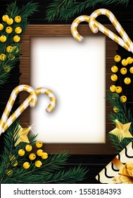 Christmas background with copy space and decorations