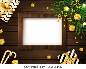 Christmas background with copy space and decorations