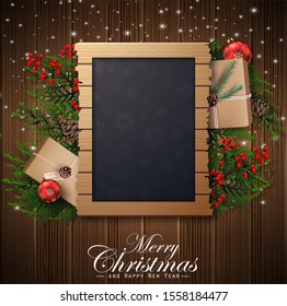 Christmas background with copy space and decorations