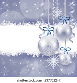 Christmas background with copy space, in silver. Vector eps 10