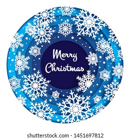 Christmas background for covers, invitations, posters, banners, flyers. Design for branding, advertising with winter christmas composition in paper cut style.