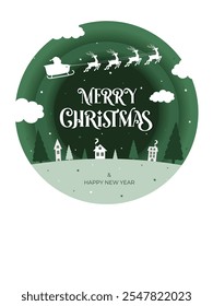 Christmas background for covers, invitations, posters, card, flyers, paper cut decoration style, advertising with winter Christmas composition in paper cut style. Vector illustration.