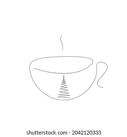 Christmas background with cup of coffee vector illustration