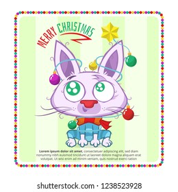Christmas background with a cute character