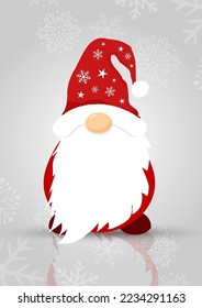 Christmas background with a cute gonk on a snowflake design