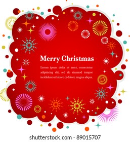 Christmas background with cute icons and elements