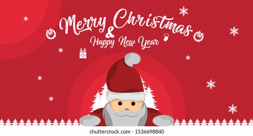 Christmas Background with cute santa