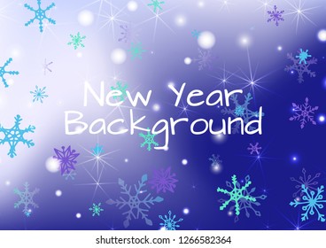 Christmas Background with Cute Snowflakes and Shiny Lights. Festive Background for Christmas Decoration, Textile, Cover. Vertical A4 Vector Background.