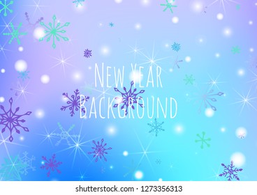 Christmas Background with Cute Snowflakes and Shiny Lights. Festive Background for Christmas Decoration, Print, Poster. Vertical A4 Vector Background.