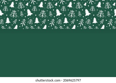 Christmas background with cute trees. Vector