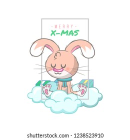 Christmas background with a cute unicorn