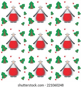 Christmas background, dance funny sheep with trees, new year's eve party, happy day, holiday