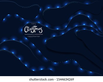 Christmas background dark, glowing dots, vector illustration