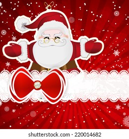 Christmas background with christmas decor elements, vector illustration.