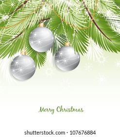 Christmas background with decorated branches