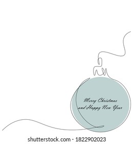 Christmas background with decoration element ball toy. Vector illustration