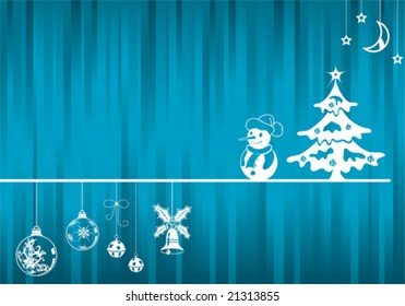Christmas background with decoration element, vector illustration