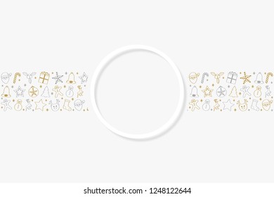 Christmas background with decoration and festive elements. Vector.