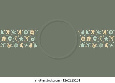 Christmas background with decoration and festive elements. Vector.