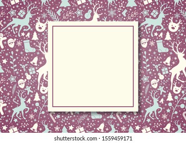 Christmas background with decoration and festive elements. Vector.