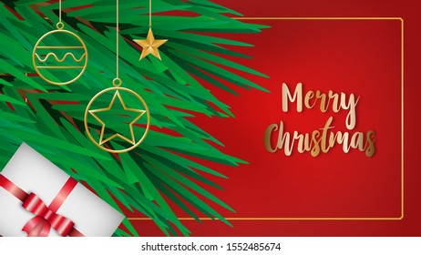 Christmas background and decoration object can use for design, festival and celebration poster layout, advertising banner design, Christmas concept, vector.
