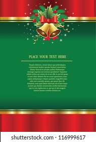 Christmas background  with decoration on green background