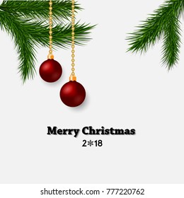 Christmas background with christmas decoration Vector.