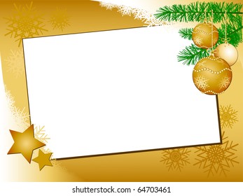 Christmas background with decoration and white space, vector