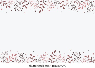 Christmas background with decoration. Xmas greeting card with mistletoe branches and copyspace. Vector