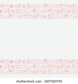 Christmas background with decorations and copyspace. Vector