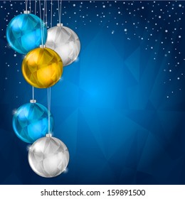 Fondo de Navidad con decoraciones con patrón abstracto de polígono