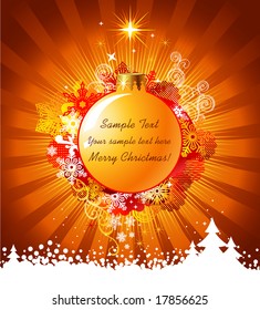 Christmas background with decorations / vector / with copy space for your text