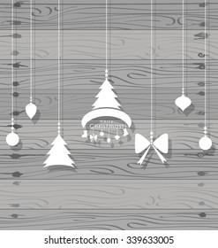Christmas background with Christmas decorations. Vector illustration.