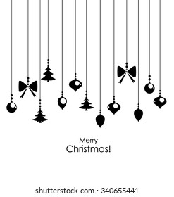 Christmas background with Christmas decorations. Vector illustration.