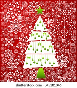 Christmas background with Christmas decorations. Vector illustration.