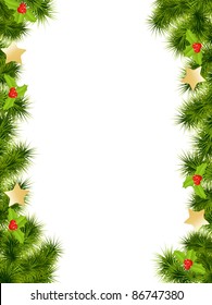 Christmas background with decorations. Vector illustration.