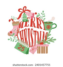 Fondo navideño con elementos decorativos.