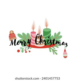 Christmas background with decorative design elements.