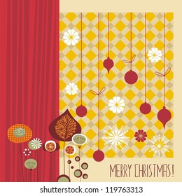 Christmas background with decorative seasonal elements