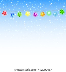Christmas background with decorative stars vector illustration