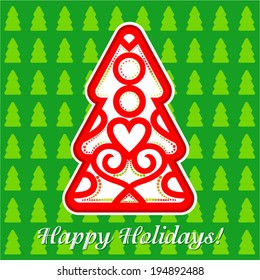 Christmas background with decorative Christmas tree