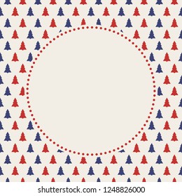 Christmas background with decorative trees - layout of a card. Vector.