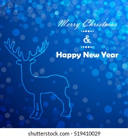 Christmas background with deer
