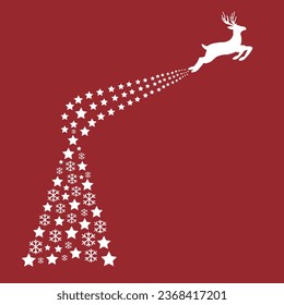 Christmas background. Christmas deer, Greeting card, banner, poster, holiday cover, header