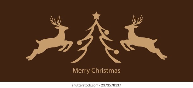 Christmas background. Christmas deer, Greeting card, banner, poster, holiday cover, header